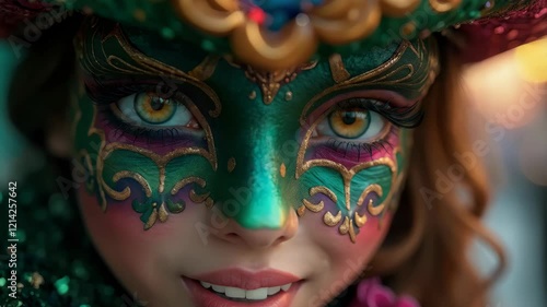 Wallpaper Mural Beauty smiling woman in mask.Festive Valentines Day, Women Day, Mothers Day, Mardi Gras Torontodigital.ca