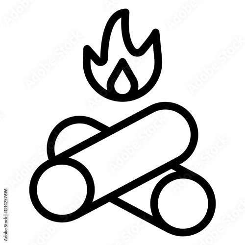 Camping Fire Vector Design Icon Style