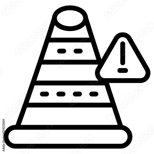 Traffic Cone Vector Design Icon Style