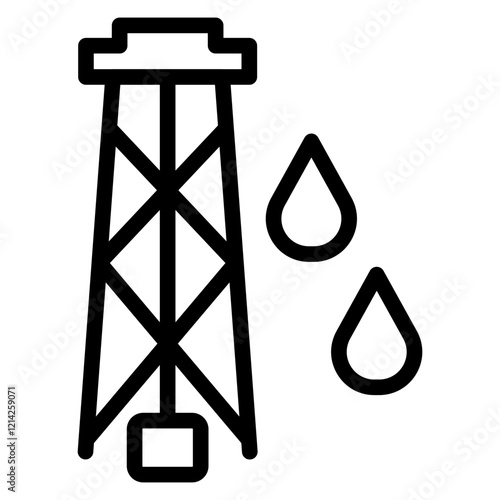 Oil Rig Vector Design Icon Style