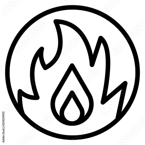Flame Circle Vector Design Icon Style