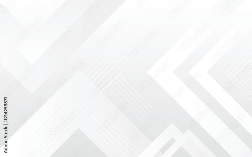 Fototapeta premium abstract white background design with geometric shapes pattern in grey colour.