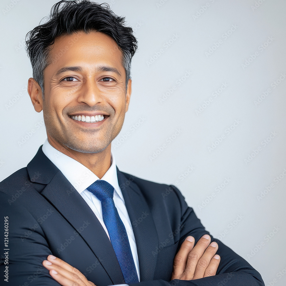 indian businessman standing confidently with arm crossed indian businessman standing confidently with arm crossed