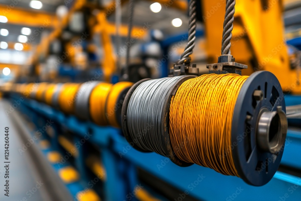 Obraz premium Factory production, wire coils. Generative AI