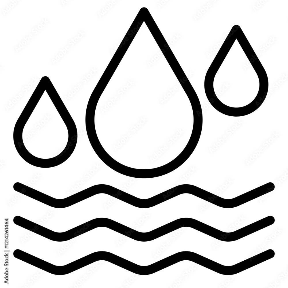 Fotografie Water Droplet Vector Design Icon Style