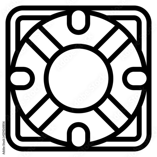 Life Raft Vector Design Icon Style