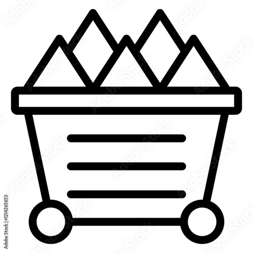 Ore Cart Vector Design Icon Style