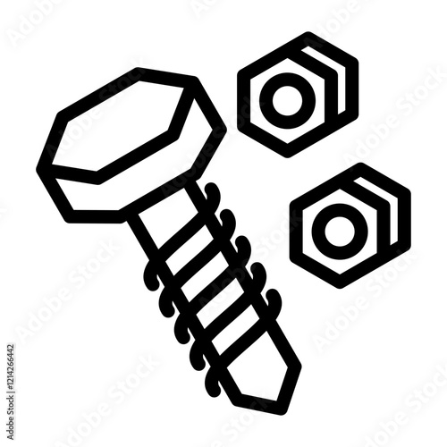 Nut and Bolt Vector Design Icon Style