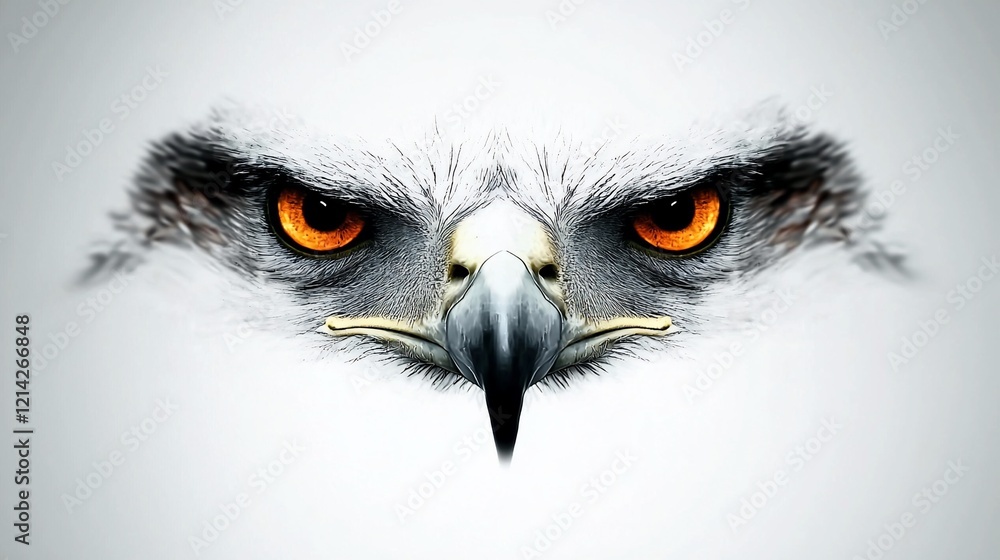 Naklejka premium Close-up of intense eagle eyes and beak.