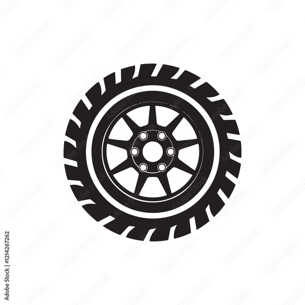 Minimalist Off-Road Tire Icon for Adventure Branding Minimalist Off-Road Tire Icon for Adventure Branding
