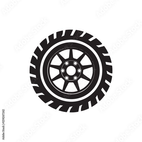 Minimalist Off-Road Tire Icon for Adventure Branding photo