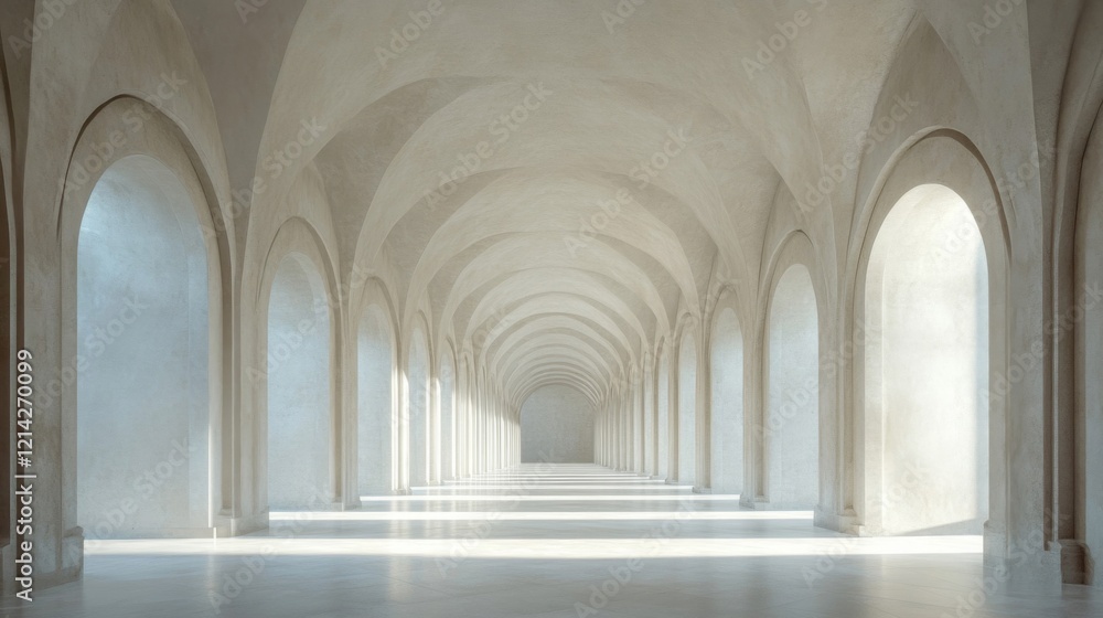 Fototapeta premium Serene Light Filled Archway Corridor Interior