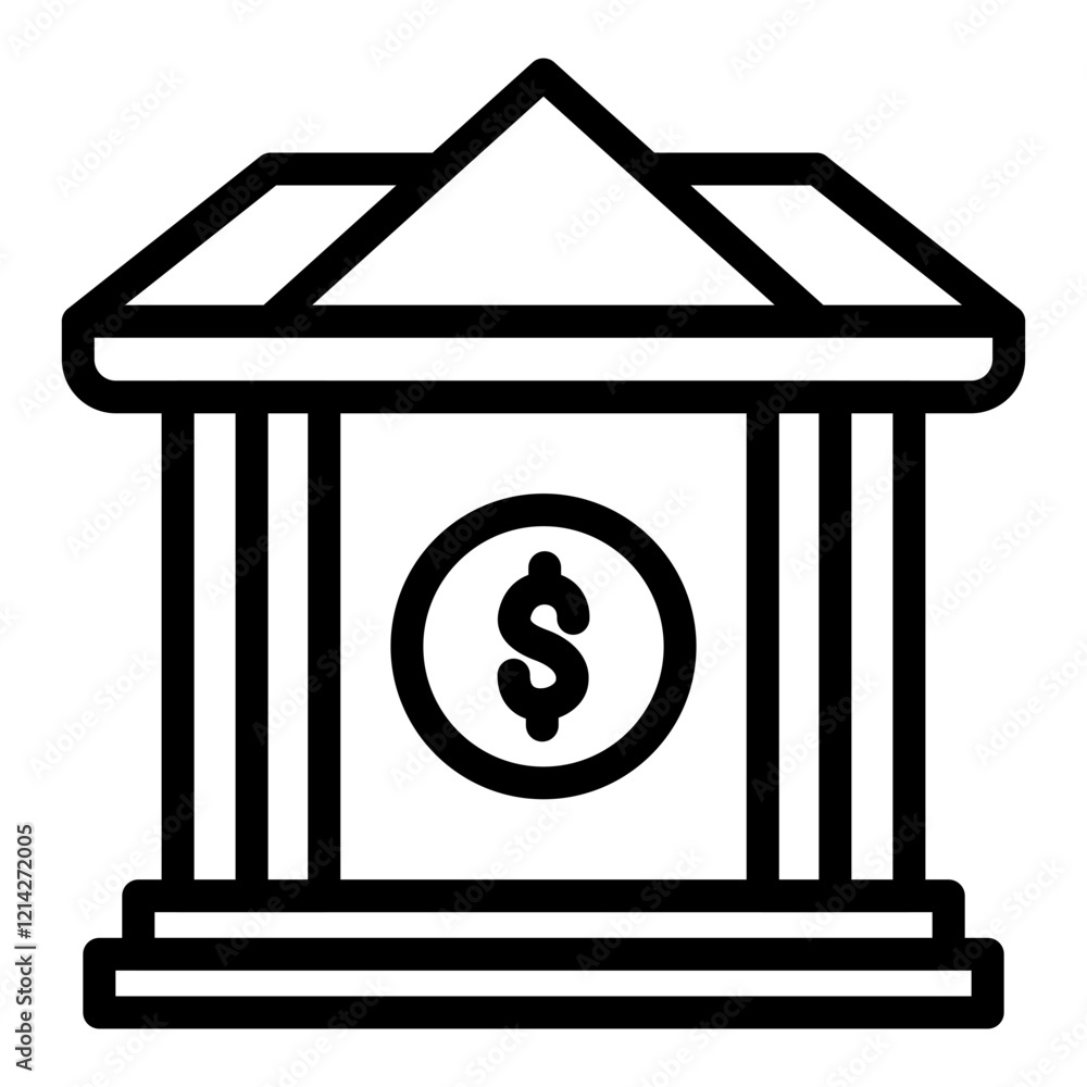 Bank Building Vector Design Icon Style Bank Building Vector Design Icon Style