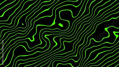 seamless video Abstract Background with with Dynamic green Swirls in black background