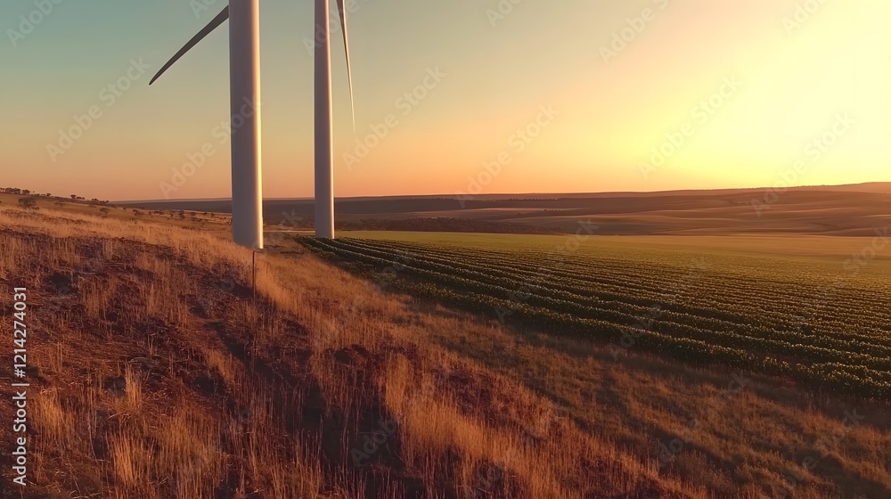 Obraz premium majestic_wind_farm_at_sunset_renewable_energy