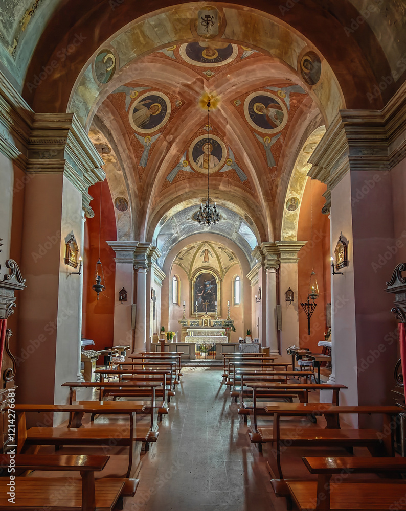 Fototapeta premium Gradara, Italy - listed among the most beautiful villages in Italy, Gradara displays a wonderful Old Town highlighted by its medieval defensive walls