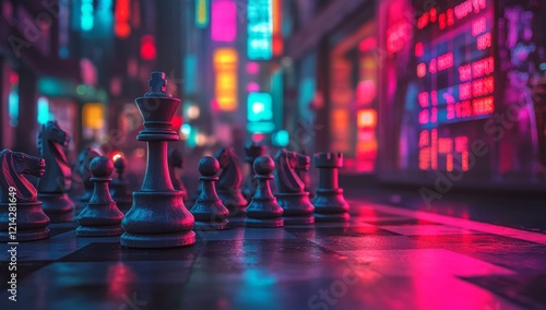 Wallpaper Mural Financial market data is overlaid on chess pieces to illustrate strategy during an economic downturn Torontodigital.ca