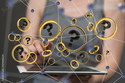 3d question marks backgroun...