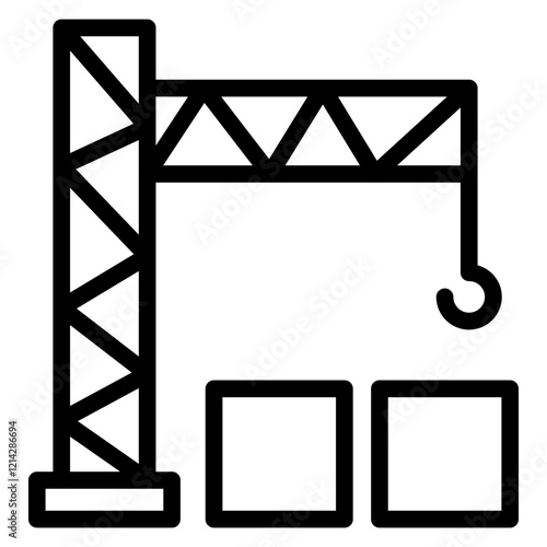 Crane Vector Design Icon Style