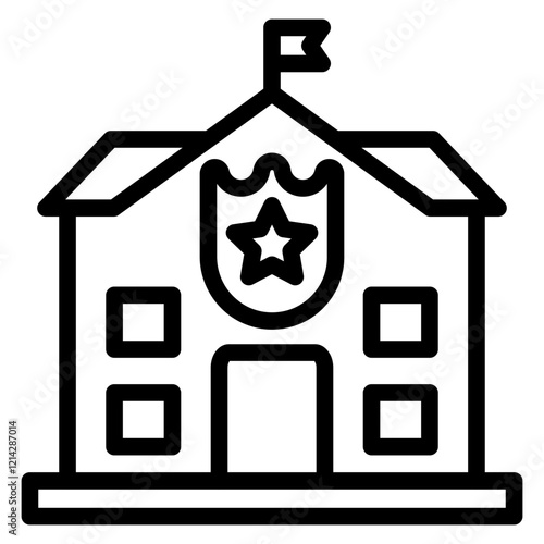 Police Station Vector Design Icon Style