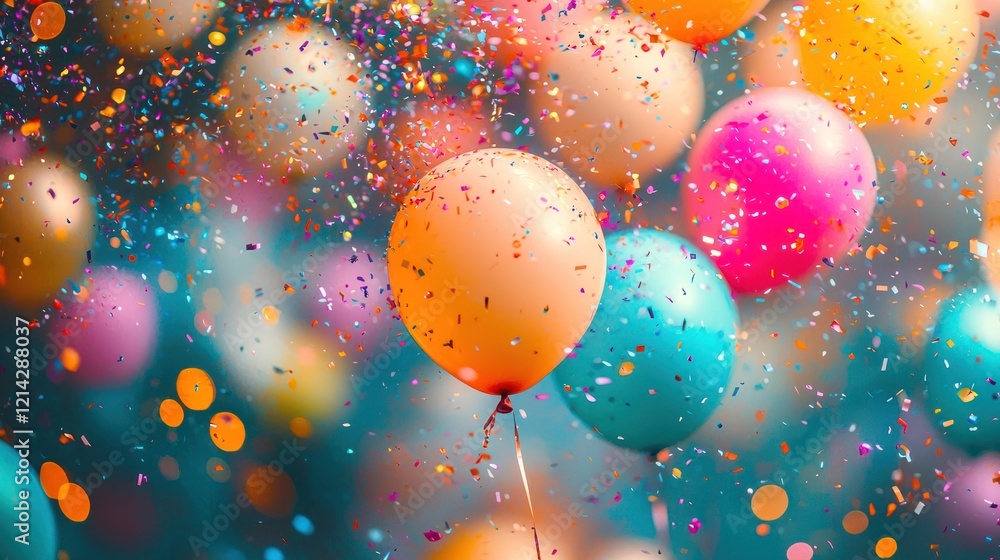 A whimsical background featuring balloons, confetti, and bright colors to evoke a festive mood. A whimsical background featuring balloons, confetti, and bright colors to evoke a festive mood.