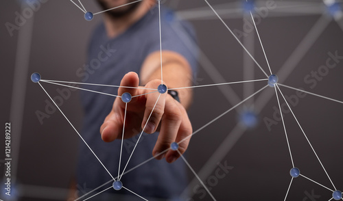 Businessman pointing or tou...