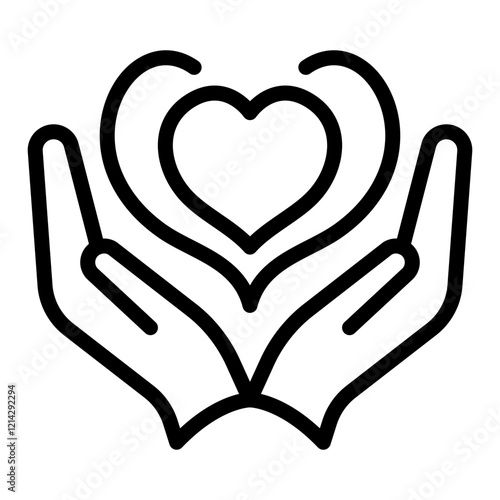 Heart in Hands Vector Design Icon Style