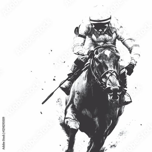 jockey riding horse