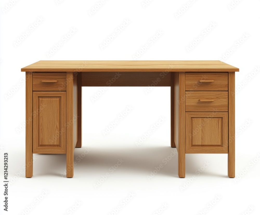 Classic wooden desk for home office use with storage drawers and simple design Classic wooden desk for home office use with storage drawers and simple design