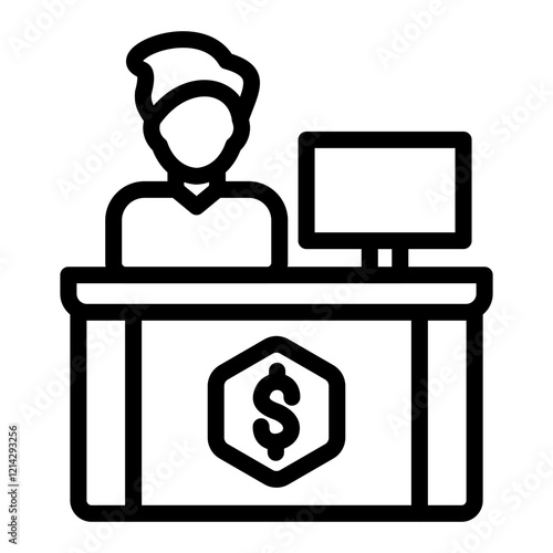 Bank Teller Vector Design Icon Style