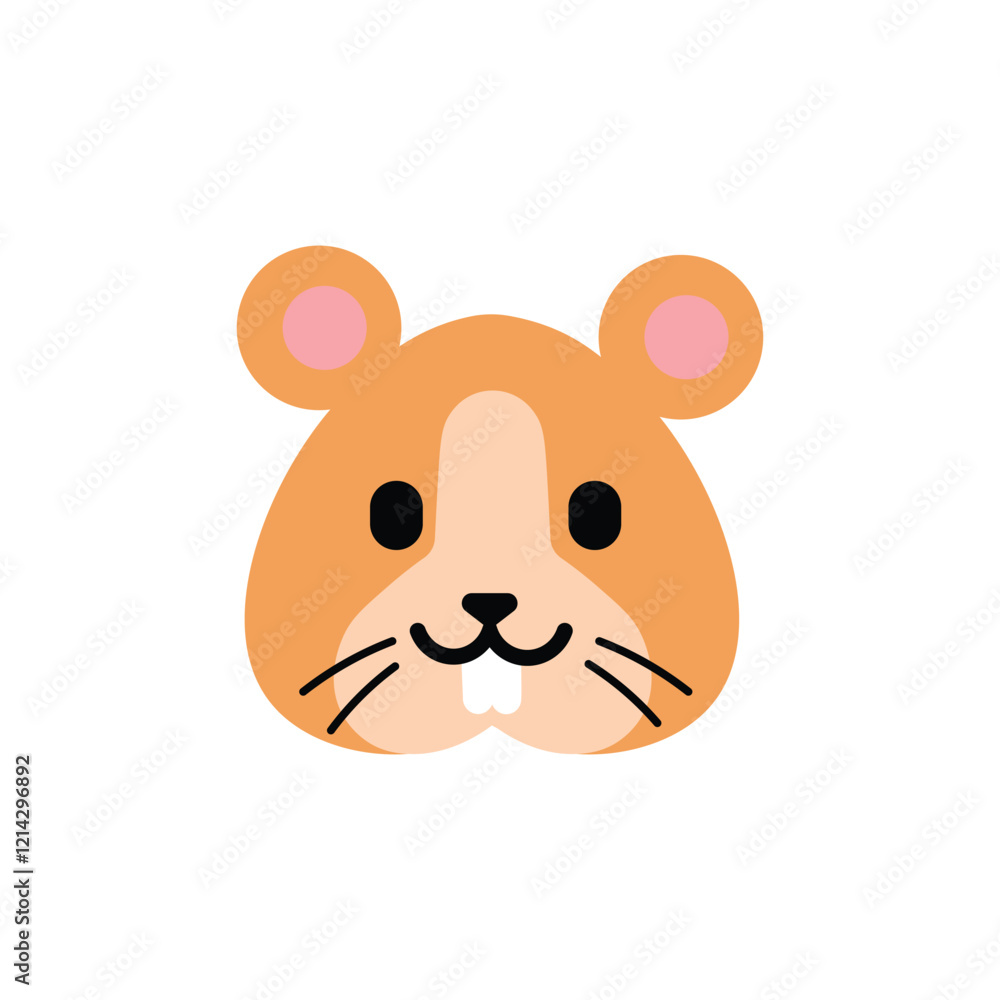 Hamster face vector icon on white background. Hamster face vector icon on white background.