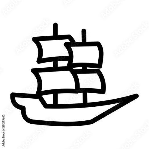 Pilgrim Ship Vector Design Icon Style