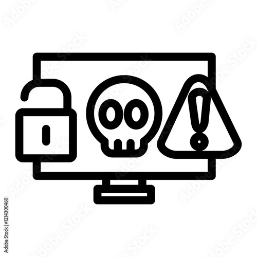 Cyber attack Vector Design Icon Style