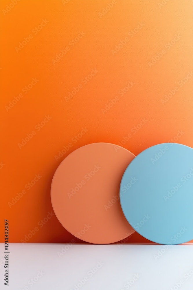 top down view of vibrant circular motifs layered in gradient tones creating striking design for modern labels on clean