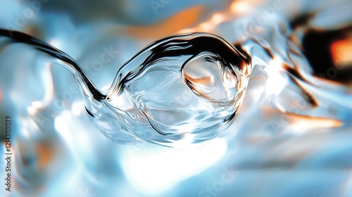 Water dynamics in abstract fluid art illustration. photo