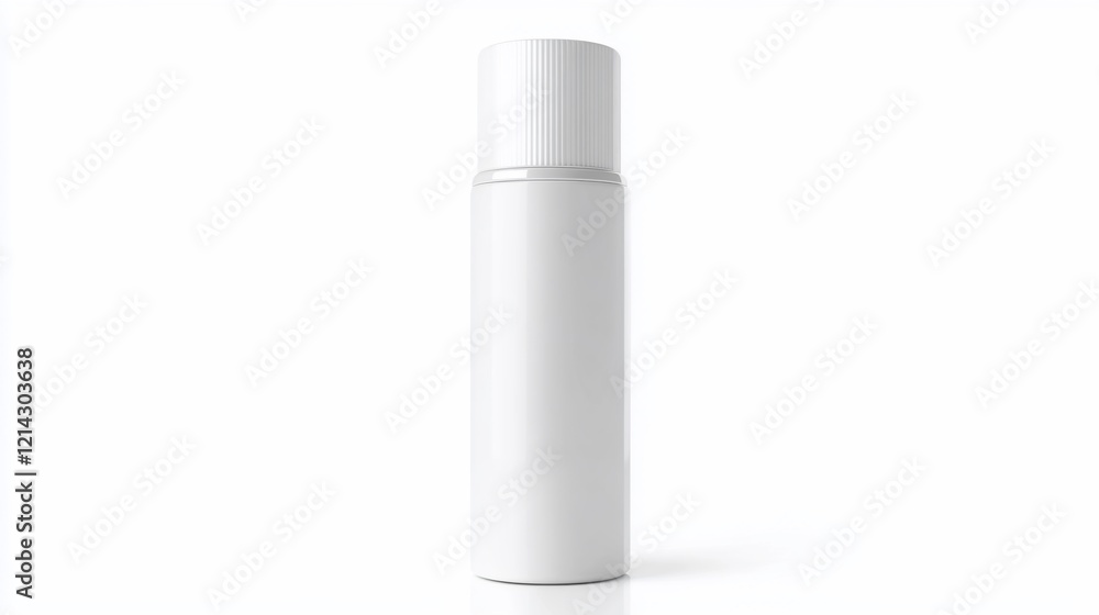 White cylindrical cosmetic container, isolated. White cylindrical cosmetic container, isolated.