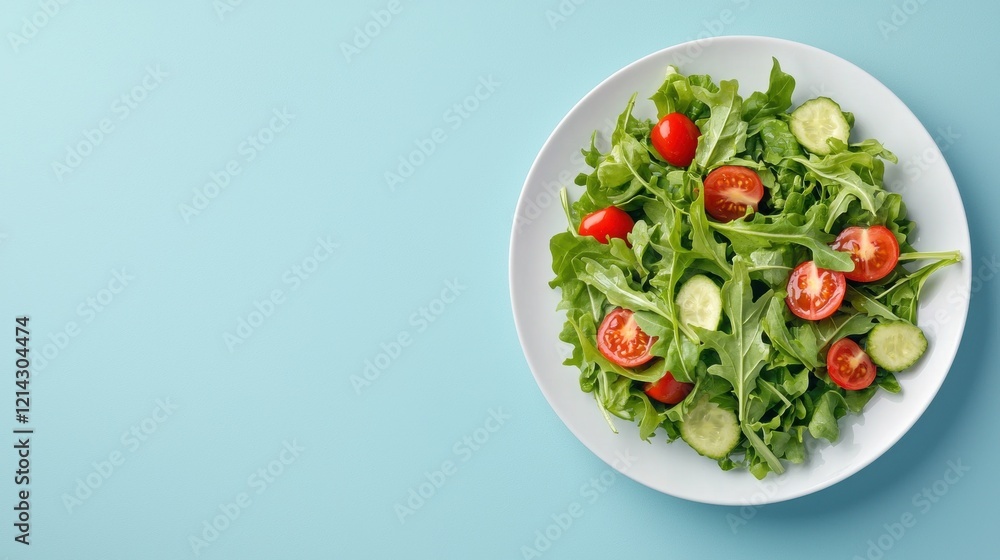 Fresh garden salad with tomatoes and cucumbers on a plate Fresh garden salad with tomatoes and cucumbers on a plate