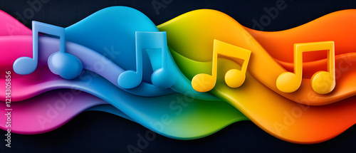 Wallpaper Mural Music wave art abstract design digital illustration colorful environment creative viewpoint vibrant concept for seo impact Torontodigital.ca