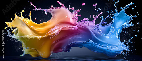 Wallpaper Mural Vibrant splash of colorful paint artistic studio abstract artwork indoor setting close-up creative expression Torontodigital.ca