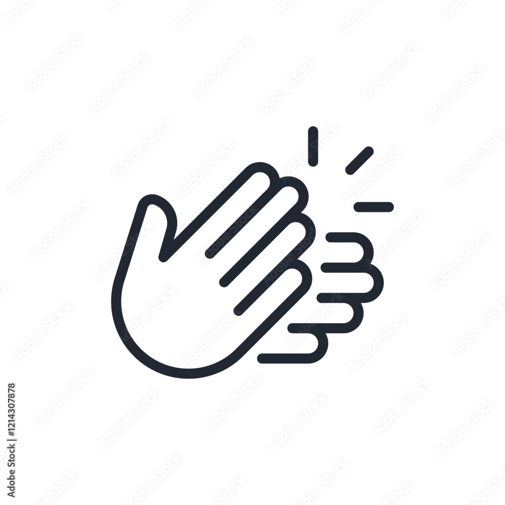 Applause and hand clap editable stroke outline icon isolated on white background flat vector illustration. Pixel perfect. 64 x 64. Applause and hand clap editable stroke outline icon isolated on white background flat vector illustration. Pixel perfect. 64 x 64.