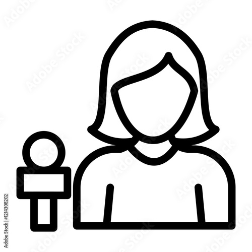 Female Anchor Vector Design Icon Style