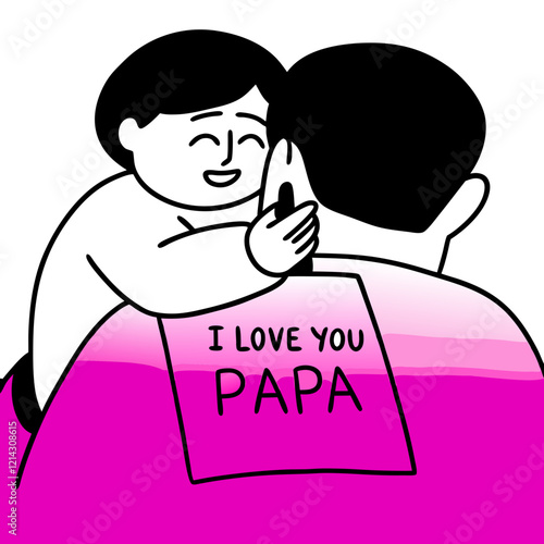 I love you papa illustration vector art