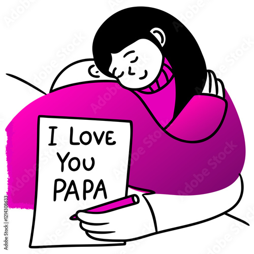 I love you papa illustration vector art