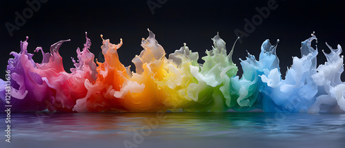 Wallpaper Mural Dynamic color splash art studio abstract visuals dark background close-up creative expression Torontodigital.ca