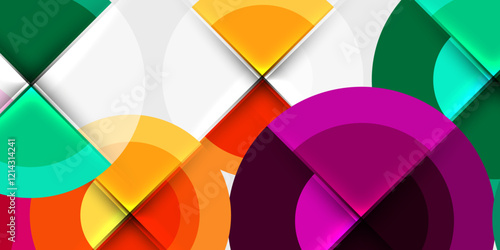 Techno circles and semi circles. Vector Illustration For Wallpaper, Banner, Background, Card, Book Illustration, landing page