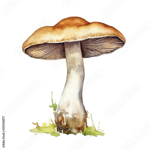 watercolor mushroom isolated white background