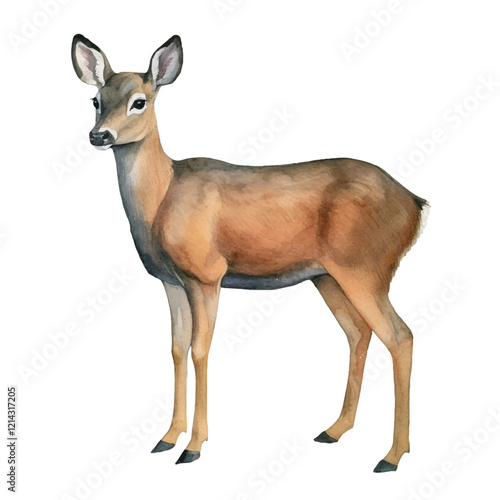 dopcreative_watercolor_Muntjac_isolated_white_background_e74d90fd-2359-433e-aafe-c3d0f7e16a57