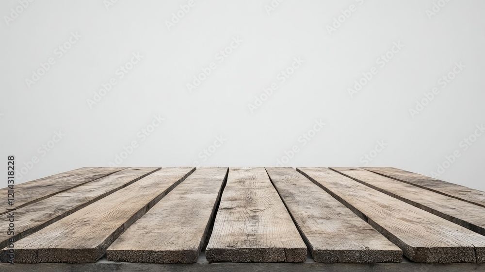 Fototapeta premium Full wooden pallet with visible planks and natural textures, isolated on a white backdrop