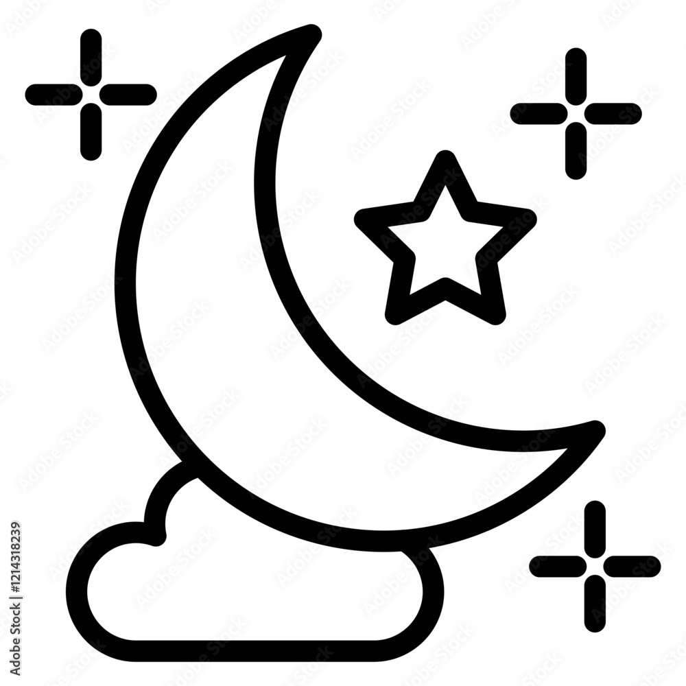 Crescent Moon Vector Design Icon Style Crescent Moon Vector Design Icon Style