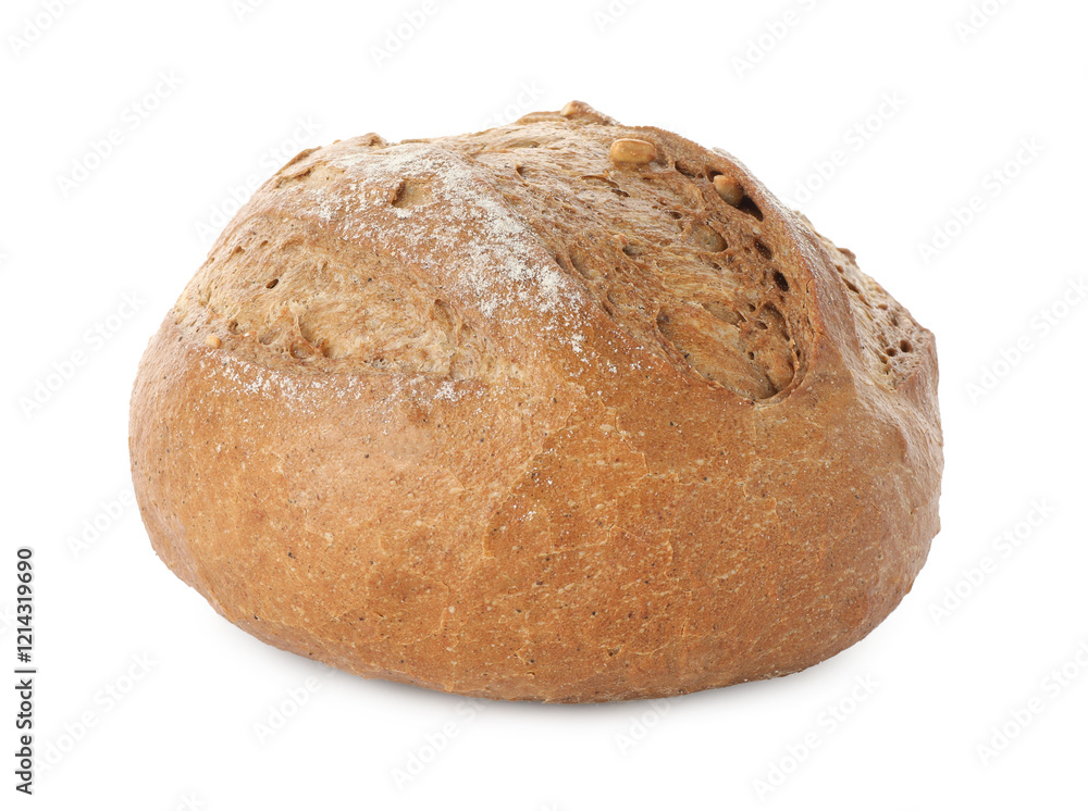 One freshly baked bread isolated on white One freshly baked bread isolated on white
